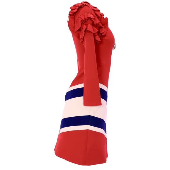 GUCCI Fall 2016 Runway Hibiscus Wool Silk Embroidered Mini Dress 38IT/XS - Picture 4 of 15